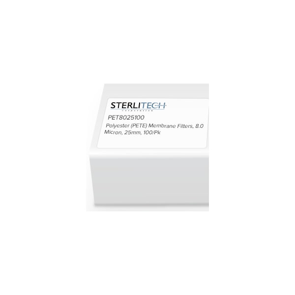 Sterlitech Polyester (PETE) Membrane Filters, 8.0 Micron, 25mm, PK100 PET8025100 - main